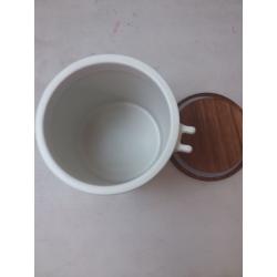 Stoneware Coffee Canister with Wood Lid & Scoop