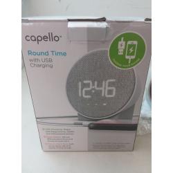 Round Time Table Clock Gray