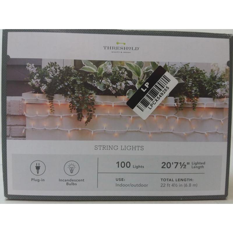 100ct Incandescent Outdoor String Mini Lights White