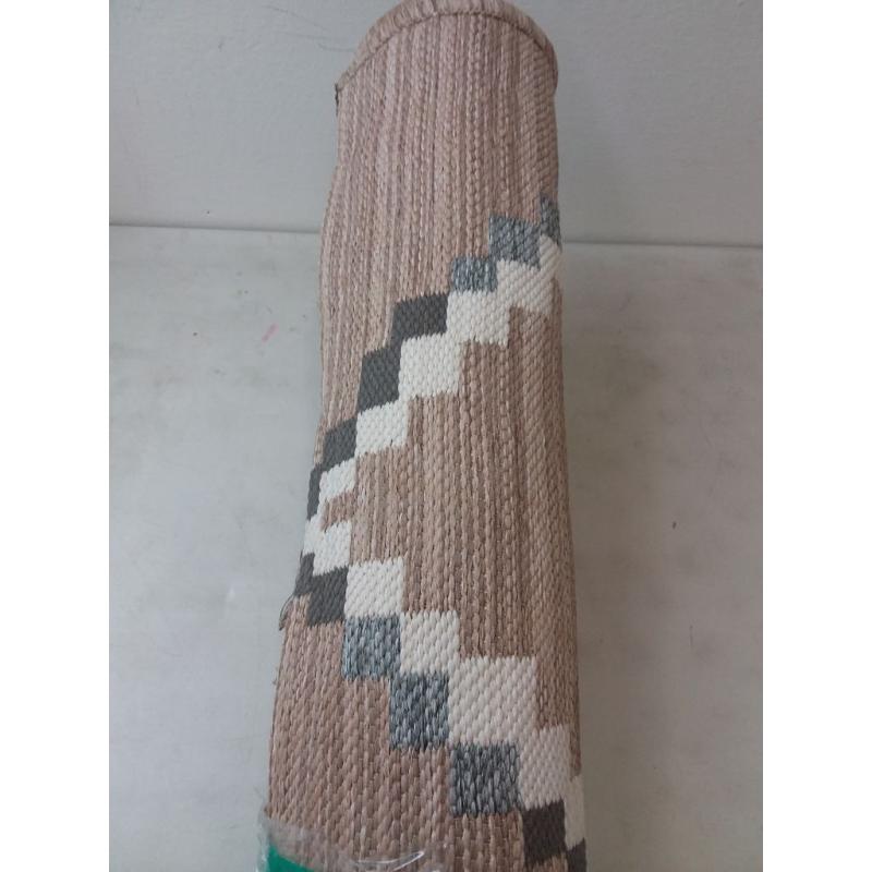 7' x 10' Soft Moroccan Tapestry Double Knot Fringe Outdoor Rug Neutral