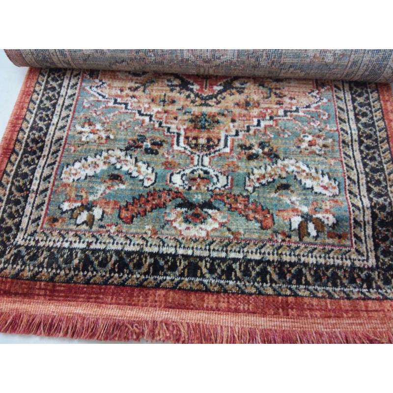 2'4x7' Runner Floral Woven Accent Rug Green/Red - Threshold