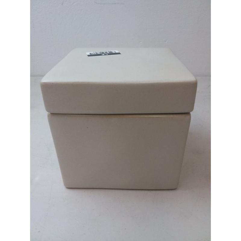 5 x 5 Carved Ceramic Box Gray