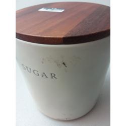 Stoneware Sugar Canister with Wood Lid - Hearth & Hand with Magnolia