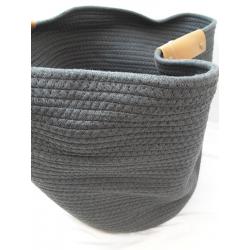 17 Coiled Rope Bin Warm Gray Charcoal - Brightroom