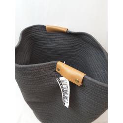 17 Coiled Rope Bin Warm Gray Charcoal - Brightroom