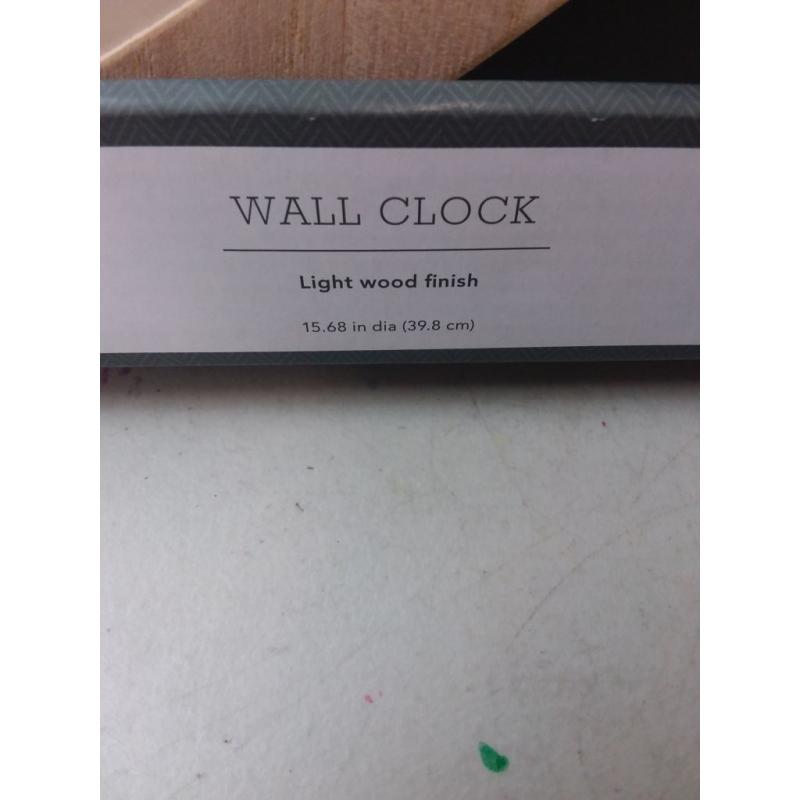 16 Wall Clock Wood - Threshold™
