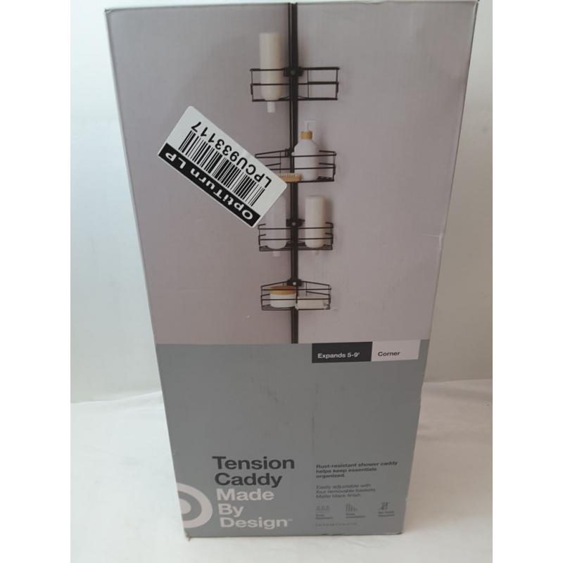 Steel Corner Tension Pole Caddy Matte Black - Made By Design
