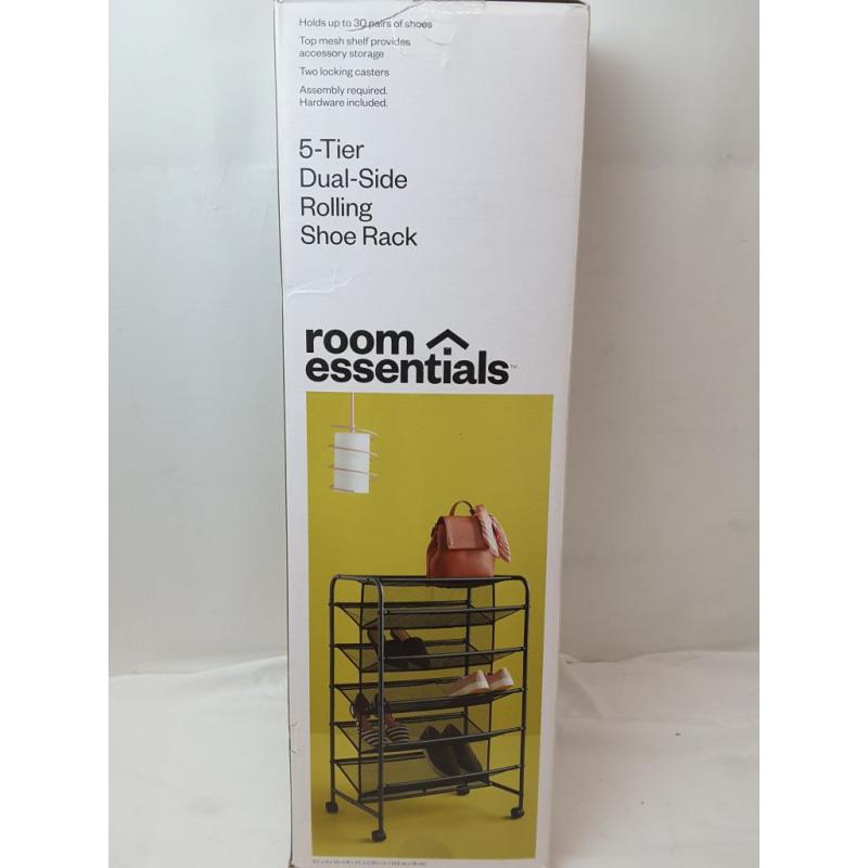 Double Sided Rolling Shoe Rack Black - Room Essentials