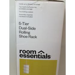 Double Sided Rolling Shoe Rack Black - Room Essentials