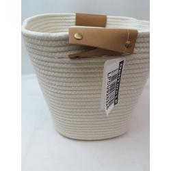 13 Decorative Coiled Rope Basket Cream - Brightroom