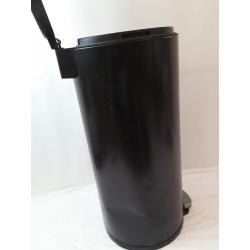 30L Round Step Trash Can Black - Brightroom