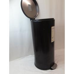 30L Round Step Trash Can Black - Brightroom