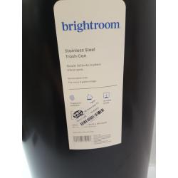 30L Round Step Trash Can Black - Brightroom
