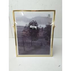 9.625 x 11.25 Float to 8 x 10 Linear Metal Easel Single Image Frame Brass