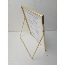 9.625 x 11.25 Float to 8 x 10 Linear Metal Easel Single Image Frame Brass