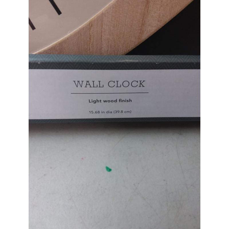 16 Wall Clock Wood - Threshold™