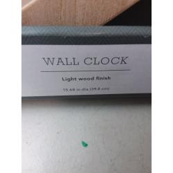 16 Wall Clock Wood - Threshold™