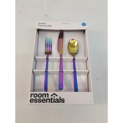 12pc Stainless Steel Annika Rainbow  Silverware Set - Room Essentials