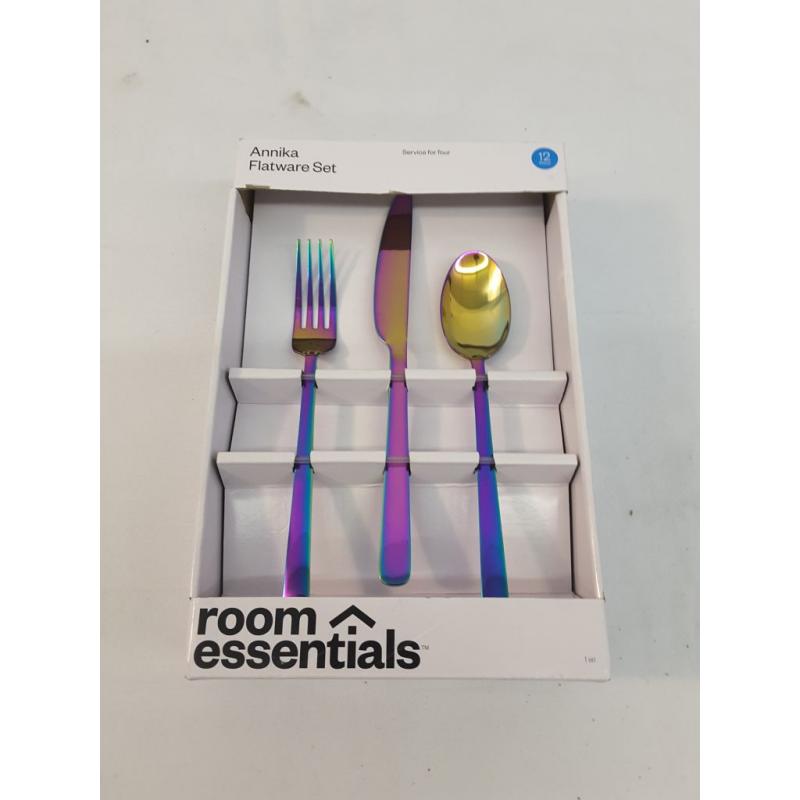 12pc Stainless Steel Annika Rainbow  Silverware Set - Room Essentials