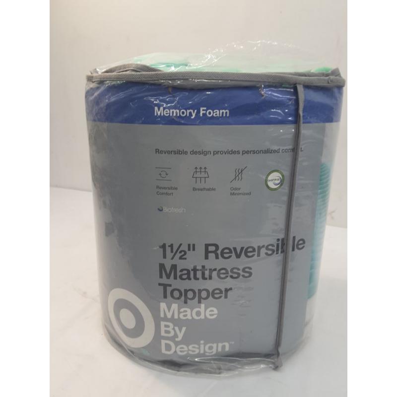 Full Size 1.5 Reversible Wave Memory Foam Mattress Topper - Made By Design