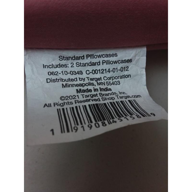 Standard 300 Thread Count Temperature Regulating Solid Pillowcase Set Rose