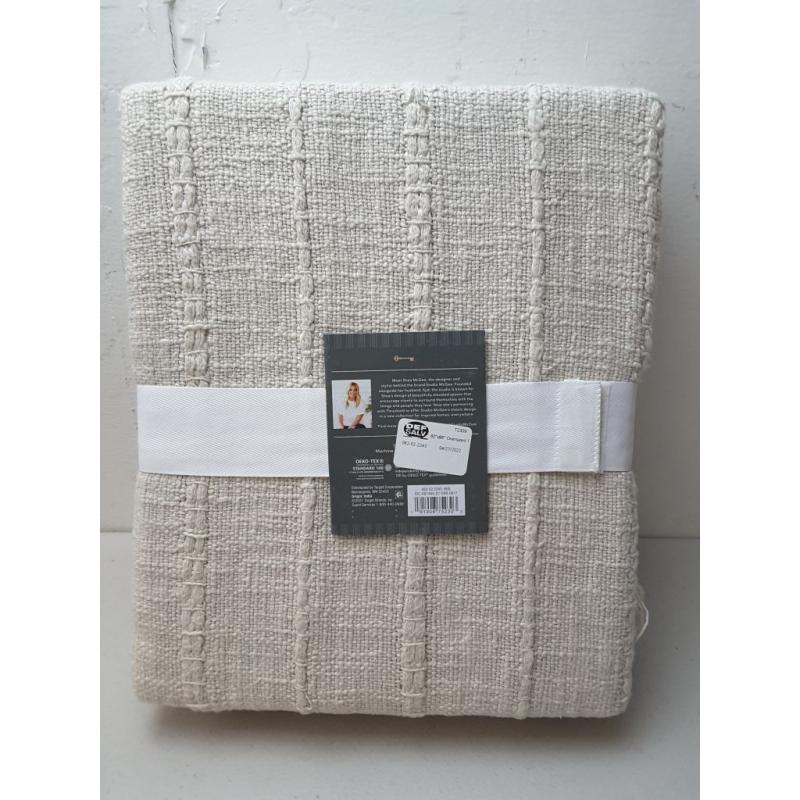 60x86 Oversized 100% Cotton Bed Throw Light Beige - Threshold