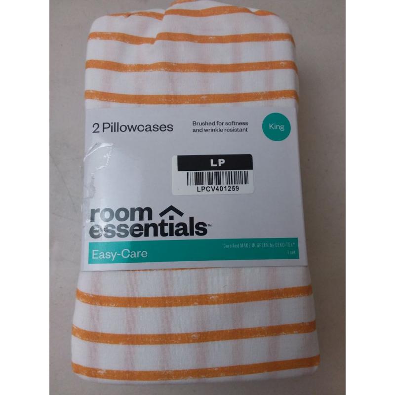 Pillow cases- orange/white