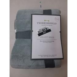 Standard Velvet Solid Quilt Sham Grey - Threshold™