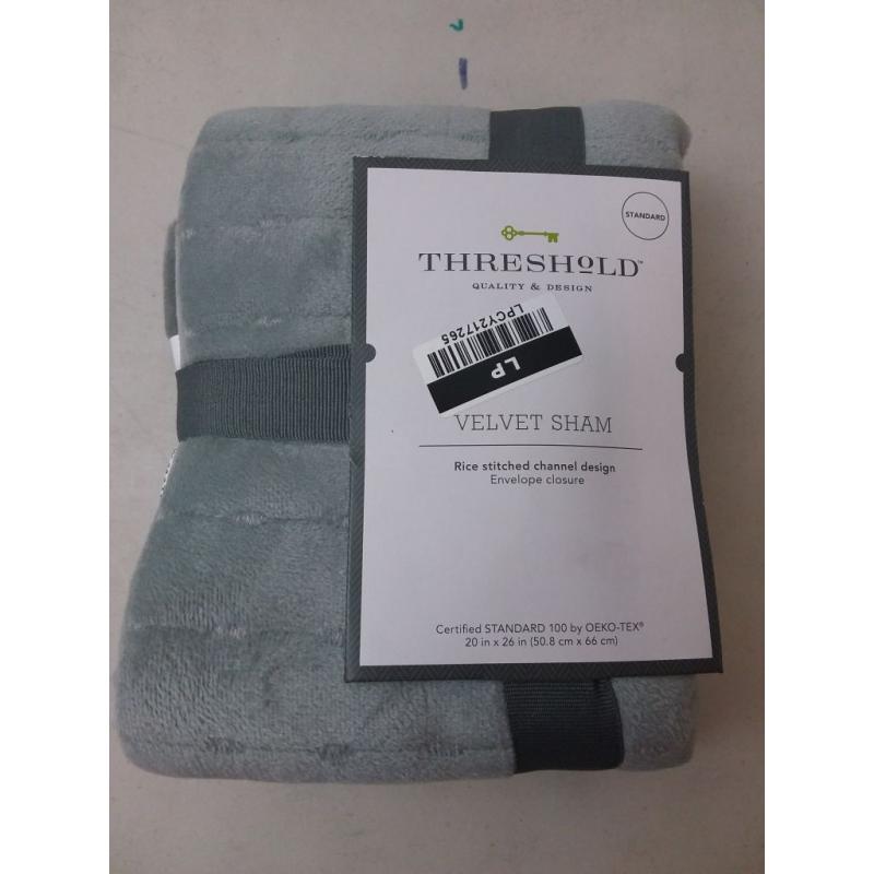 Standard Velvet Solid Quilt Sham Grey - Threshold™