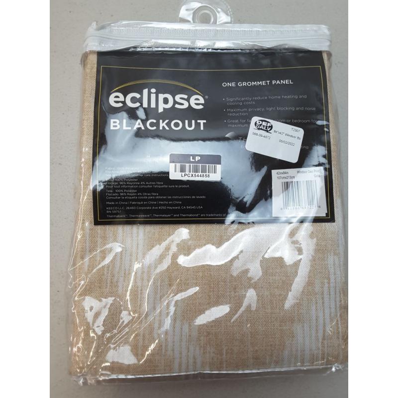 84x42 Windsor Blackout Curtain Panel Geo Gold - Eclipse