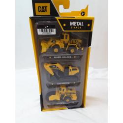 CAT Metal 3pk Wheel Loader/ Excavator and Steam Roller