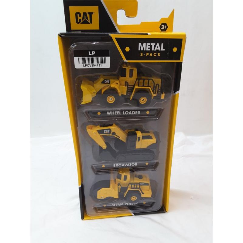 CAT Metal 3pk Wheel Loader/ Excavator and Steam Roller