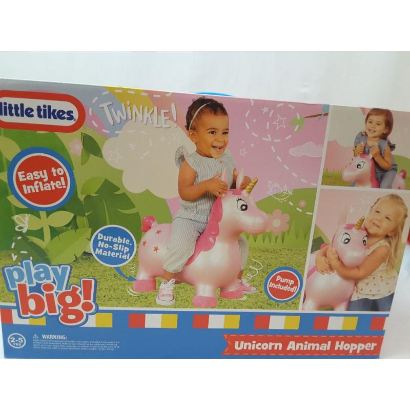 Little Tikes Unicorn Animal Hopper Inflatable Bouncing Jumping Toy with Handle