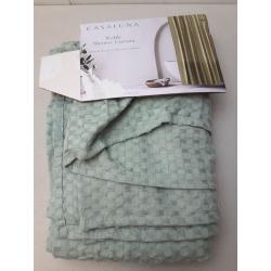 Waffle Shower Curtain Green - Casaluna