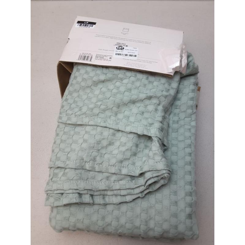 Waffle Shower Curtain Green - Casaluna