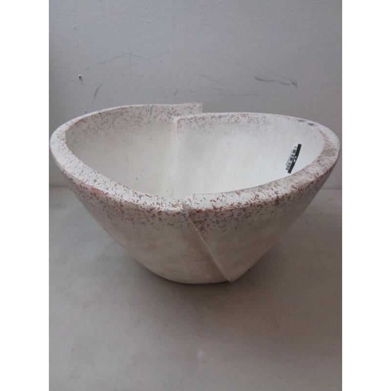 Decorative Sculptural Geometric Folded Bowl Cream