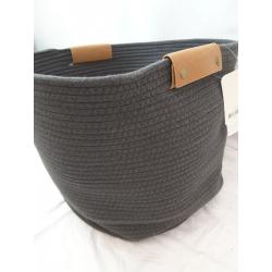 17 Coiled Rope Bin Warm Gray Charcoal - Brightroom