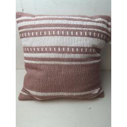 Woven Asymmetrical Striped Square Throw Pillow Mauve/cream - Threshold™