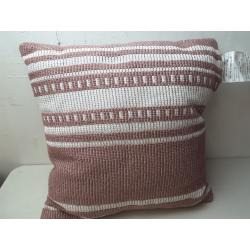 Woven Asymmetrical Striped Square Throw Pillow Mauve/cream - Threshold™