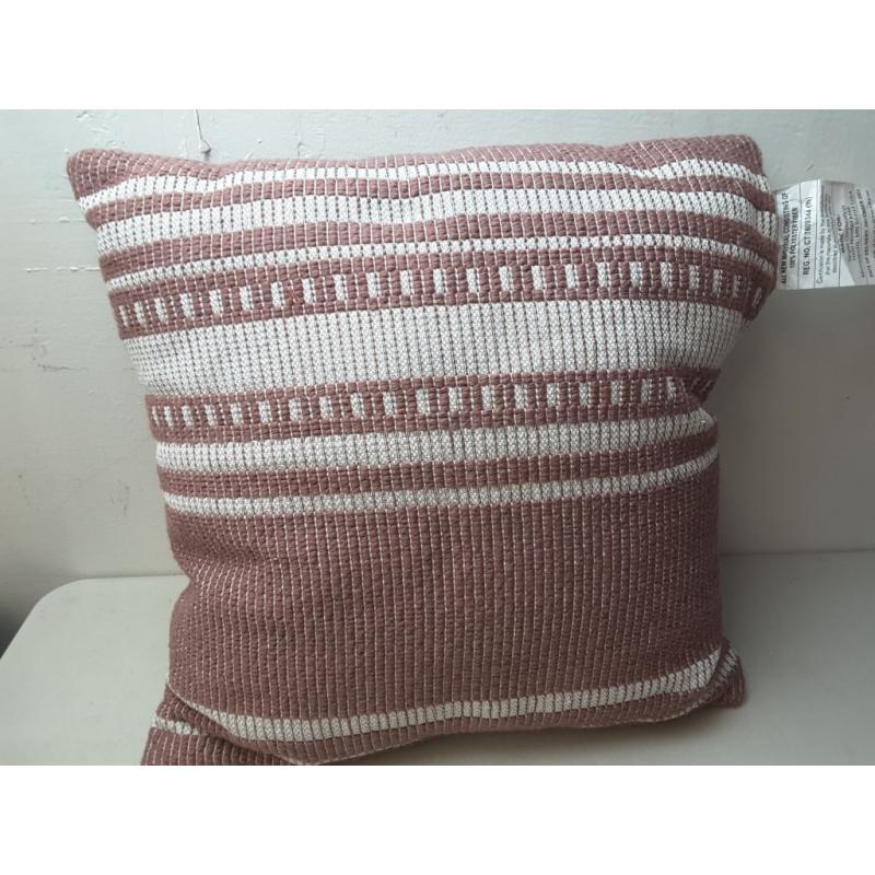 Woven Asymmetrical Striped Square Throw Pillow Mauve/cream - Threshold™