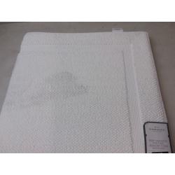 20x34 Performance Texture Cotton Memory Foam Bath Rug White