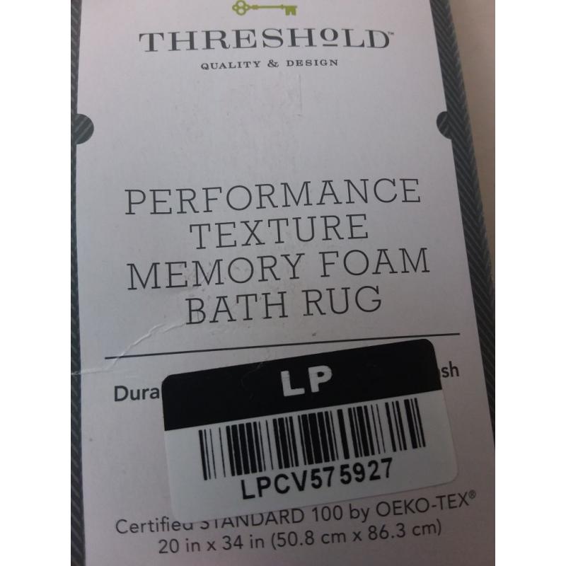 20x34 Performance Texture Cotton Memory Foam Bath Rug White