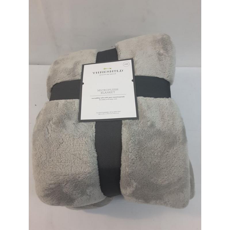 King Microplush Bed Blanket Gray - Threshold