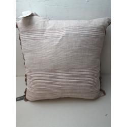 Textured Woven Square Throw Pillow with Lace Trim Neutral/Cream - Threshold