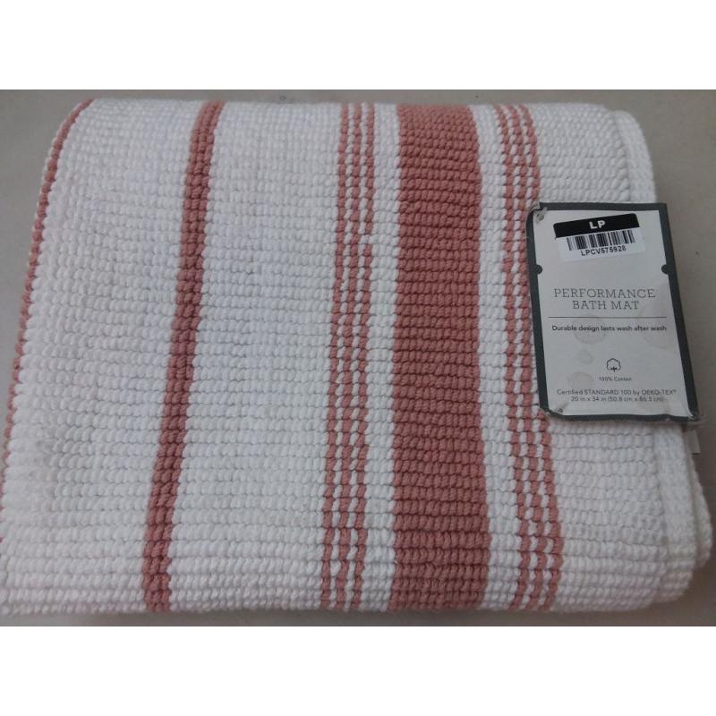 21x30 Performance Cotton Bath Mat Clay Accent Stripe