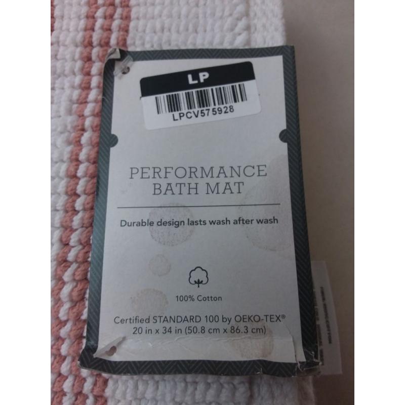 21x30 Performance Cotton Bath Mat Clay Accent Stripe