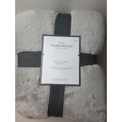 King Microplush Bed Blanket Gray - Threshold