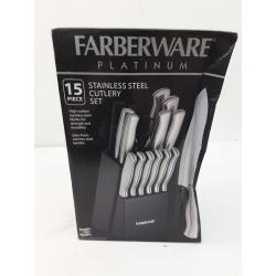 Farberware 15pc Stainless Steel Knife Block Set