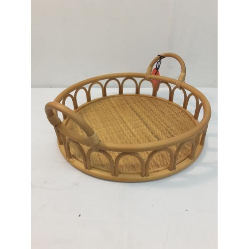 17 Rattan Decorative Coil Round Serving Tray - Opalhouse