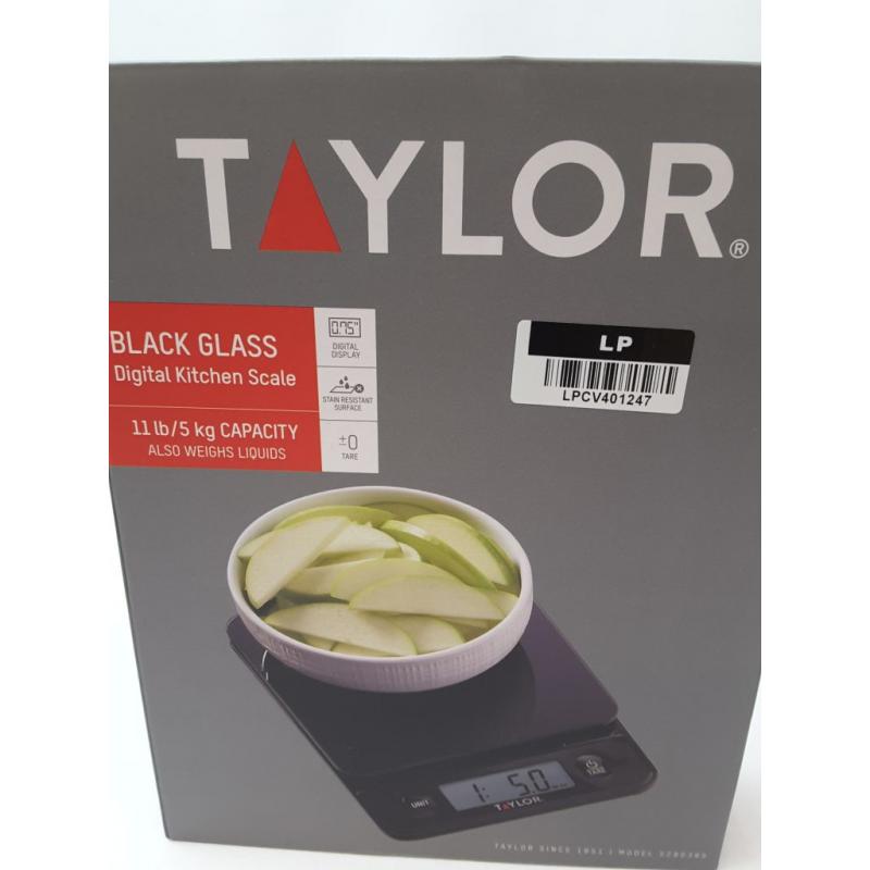 Taylor Digital 11lb Glass Top Food Scale Black